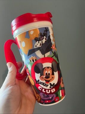 Disney Red-Handled Mickey Mouse Parks Travel Cup